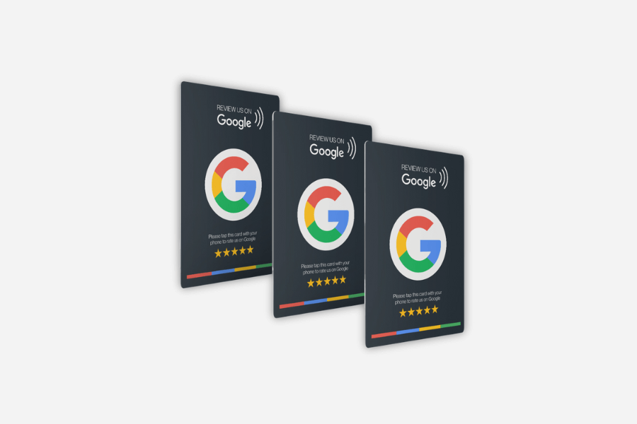 Карти за рецензии в Google, черни