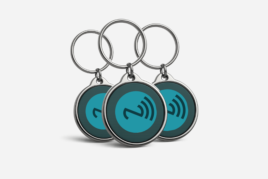 NFC ключодържател, метален, кръгъл, NTAG215 (3 броя)