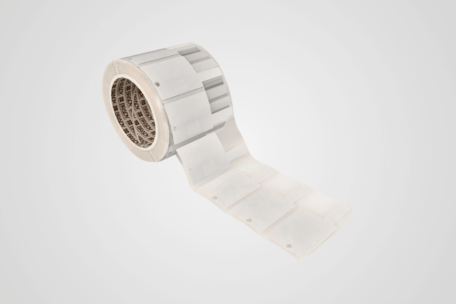 RFID LED етикет с флагче, полиестер, лъскаво бяло