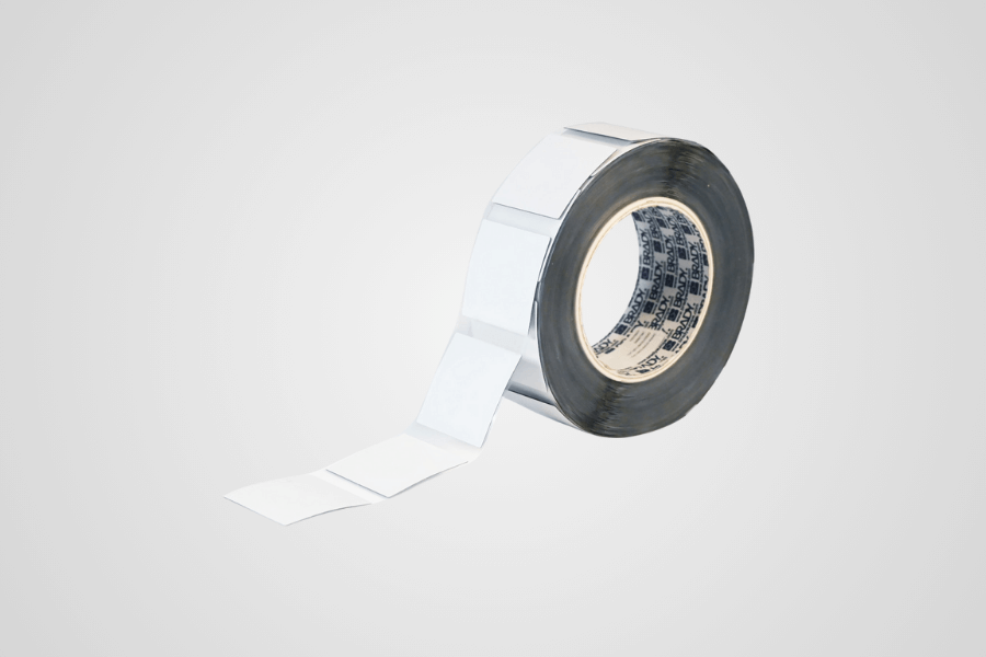 NFC етикет, чувствителен към температура, от полиестер, лъскаво бял, за метални повърхности