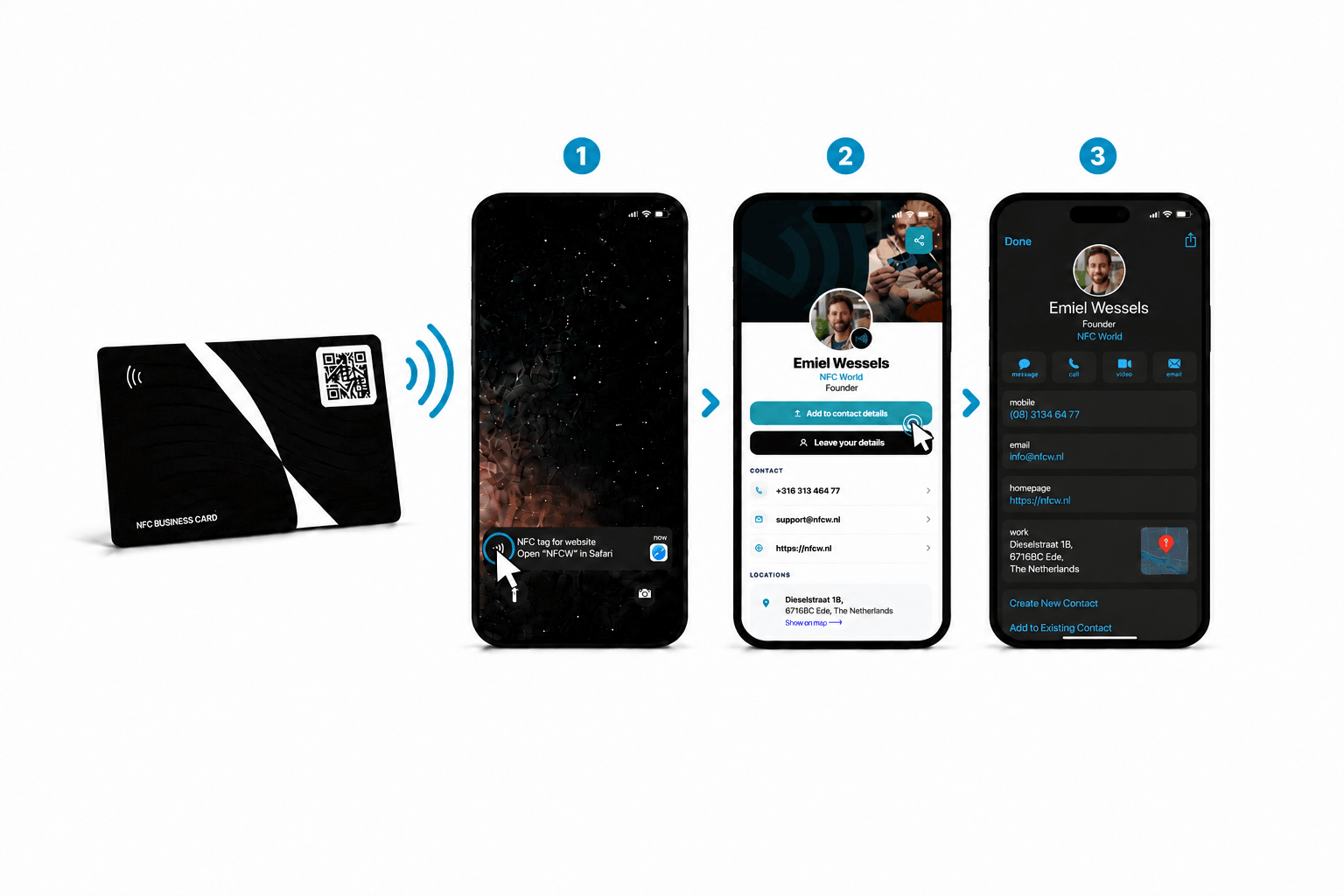 Сканиране на NFC визитки
